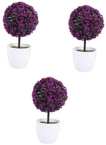 Ciieeo 3St Kunstpflanzen drinnen Pflanzen künstlich Anlage Zimmerpflanzen kleine Pflanzen zur Dekoration Pflanzenkugeln dekorativ Haushalt Blumentopf schmücken