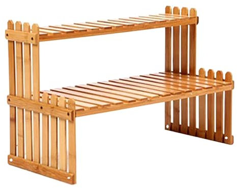 Estantería para plantas en la encimera, soporte para plantas de 2 niveles, estante para flores, soporte para macetas de interior y exterior, soporte para macetas, estante, escalera, estante, escalera