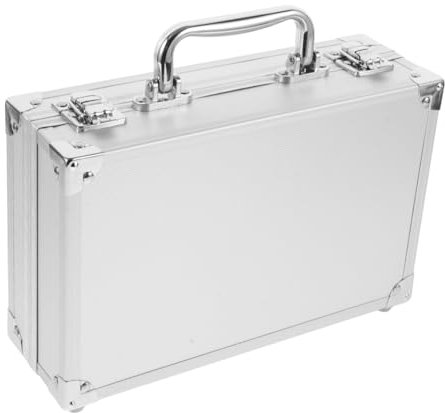 Kasten Werkzeugkasten Mehrzweck-werkzeugkoffer Tragetasche Mit Werkzeuggriff Für Haarwerkzeuge Schminkkoffer Fall Aluminiumgehäuse Silver Aluminiumlegierung Angoily