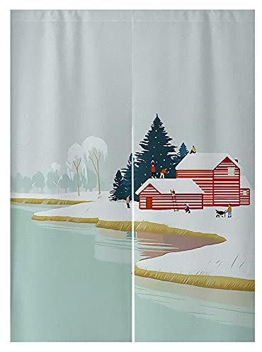 Türvorhang Minzgrün Rot Küchenvorhänge Polyester Raumteiler Vorhang Waschbar Vorhänge Kurz Küchenvorhang Langlebig Fliegenvorhang Terrassentür tür Vorhang Verdickung Vorhang Tür 90x150cm