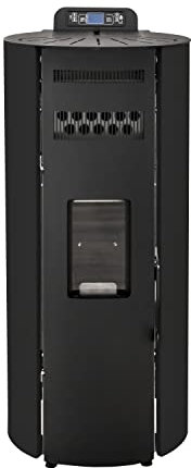 STUFE A PELLET ITALIA Boston 14 KW Kanalisiert WiFi | Pelletöfen Effizienz 89% Heizt 130m² Autonomie 15 Std Programmierbar WiFi-Steuerung 5 Geschwindigkeiten und Leistungsstufen 24 M Garantie Schwarz