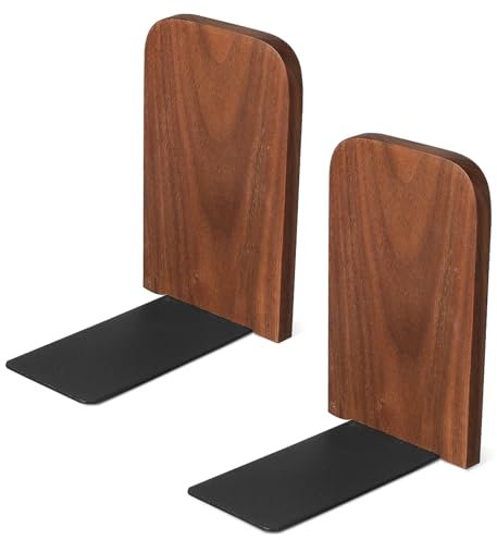 NUOBESTY 2stücke Holz Buchstützen Für Regale Stabile Buchstützen rutschfeste Dekorative Rustikale Wohnaccessoires Für Schwere Bücher