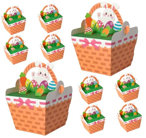PRETYZOOM Tragbare Quadratische Leckerli-boxen 10er-pack Süßigkeitenboxen Für Osterplätzchen Partygeschenk Dekorative Verpackung