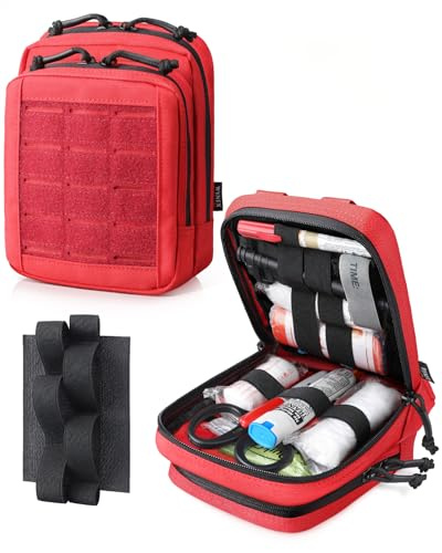 WYNEX Taktische Erste Hilfe Tasche,IFAK Notfalltasche Leer, MOLLE Zubehör Kompatibel mit Belt & Rucksack für Outdoor, Survival & Notfallvorsorge