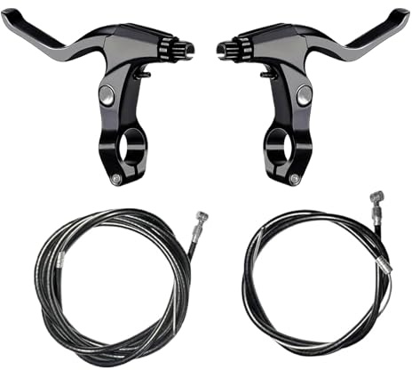 Floatdream Juego de Manetas de Freno, Juego de Manetas de Freno de Bicicleta, Juego de Cables de Freno, Adecuado para Muchos Tipos de Bicicletas(Negro)