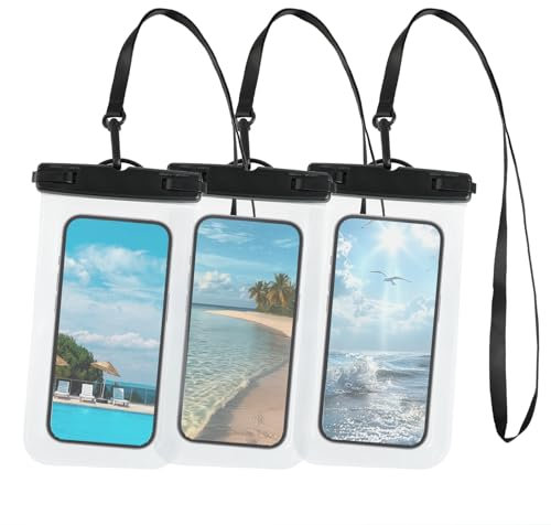 Windfromort Funda Impermeable para Móvil, 3 Piezas, PVC - Certificada IPX8, Protege del Agua y Polvo | Ideal para Actividades Acuáticas | Diferenciada por Estancidad Segura