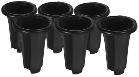 Toddmomy Maceta Ranurada para Orquídeas Redonda de Plástico Negro 6piezas