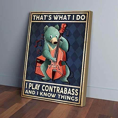 YAASIMOULE Das ist, was ich tue, ich spiele Kontrabass Music Bear Leinwanddrucke