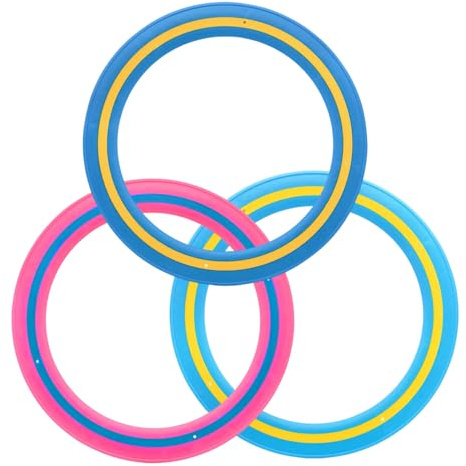 3 Stück Wurfring 25cm Flying Ring, Strandspielzeug Erwachsene Tosy Flying Ring Kinder Outdoor Spiele Anzug Wurfring-Spielspielzeug für Schulspielplatz Freien Poolspaß Park （Rot, Blau, Dunkelblau）