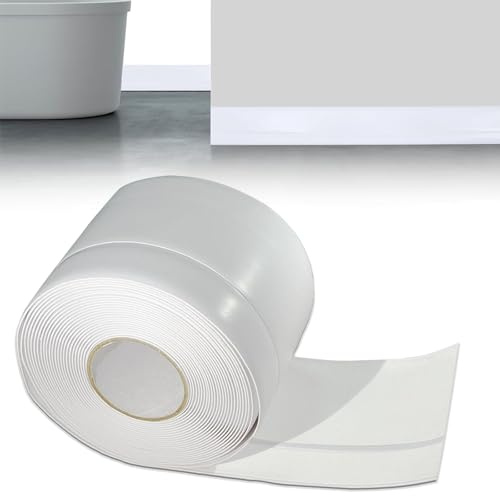 Flexibilität Sockelleiste Selbstklebend, Weiß Weichsockelleiste Selbstklebend, Flexibel für Küche und Bad, Perfekte Haftung Auf Wände, DIY Renovierung Für Altbau Und Moderne Räume (50+20mm, 6M)