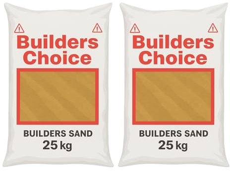 Premium Builders Building Sand 25kg - Suitable For Brick Laying Paving Flagging Pointing Landscaping Sub Base Prep Construction Lawn Maintenance Drainage Projects - 2 Packs 50kg in Total