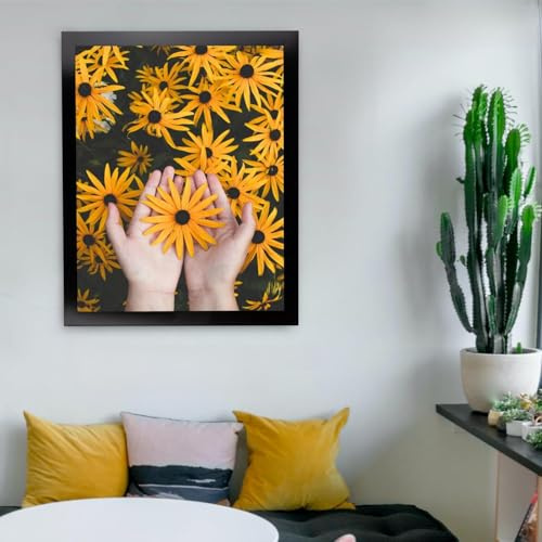 RahmenMax® Skane Puzzlerahmen 47,5 x 63,5cm Bilderrahmen Schwarz hochglanz Hintergrund Weiss Kunstglas Antireflex