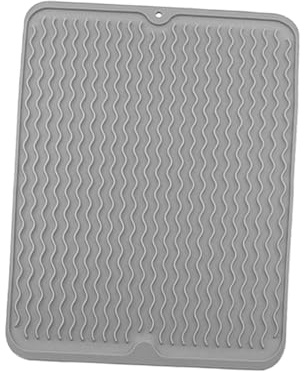 Uonlytech Tapete de Silicona para Secar Platos Antideslizante Gris Protector de Fregadero para Encimera de Cocina Alfombrilla Multiusos para Escurrir Vajilla Frutas y Verduras