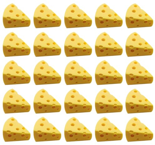 50 Pack Triangle Resin Fake Cheese Food Models for Decor Photo & DIY Props
