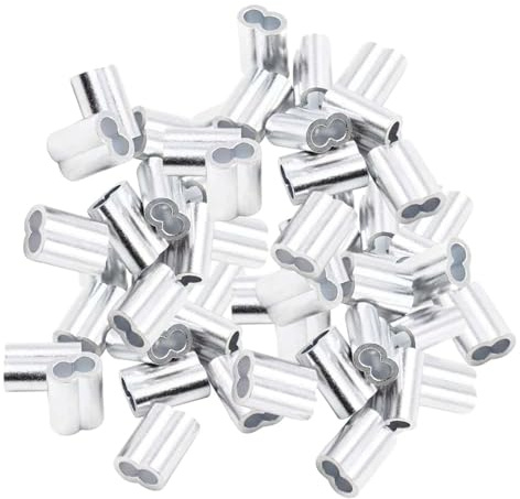 ALCXAZS Paquete valioso de manguitos de engarce aluminio duraderos para aplicaciones cables acero resistencia. Los manguitos engarce aluminio están diseñados con 8 formas.