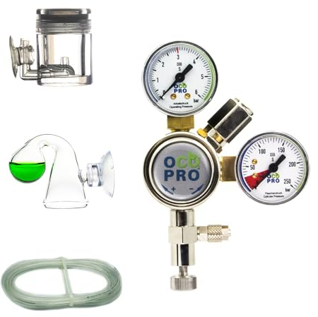 CO2-Anlage Aquarium OHNE Flasche OCOPRO DLX-350 und Dauertest/Langzeittest