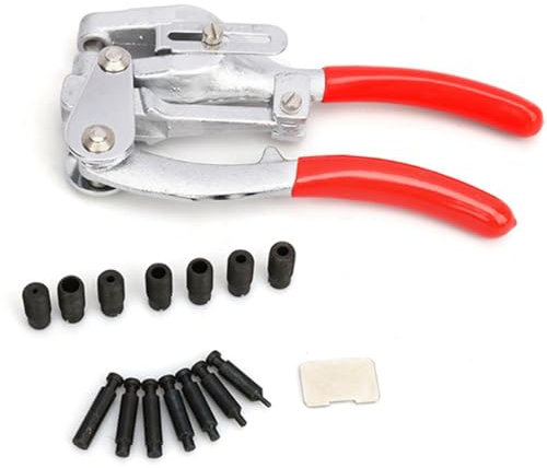 Hand Held Hole Punch Pliers,16-Piece Multi-Function Punching Pliers Set for Stainless Steel Iron Plastic Leather Belt Watch Strap,Hole Depth 6~41mm / 0.24~1.61 in