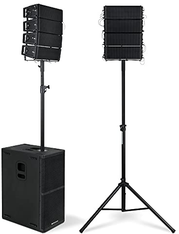 Pronomic V-Array Large Set - Sistema PA Activo con 1100 vatios (RMS) - Adecuado para Aprox. 200 oyentes - 1x subwoofer con 2X Altavoces de 12 - 8X Tops con Altavoces de 4 + Tweeter