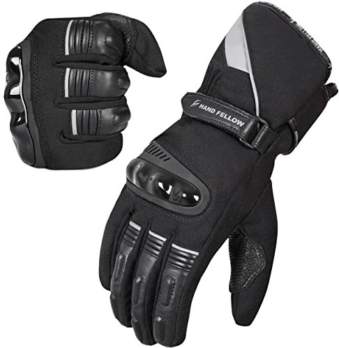 Hand Fellow Guantes de invierno impermeables para motocicleta, guantes térmicos para pantalla táctil, guantes de esquí