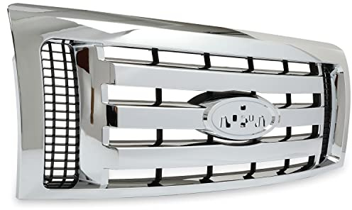 HECASA Front Bumper Grill Compatible with 2009-2012 Ford F150 9L3Z8200D FO1200511 Bumper Guard Cover Hood Grille Shell Chrome Silvery
