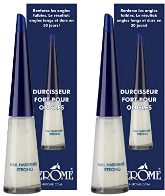 Herome 2-pack nagelhärdare – nagelförstärkare garanterat fasta naglar inom 30 dagar. (Strong) – 2 x 10 ml.