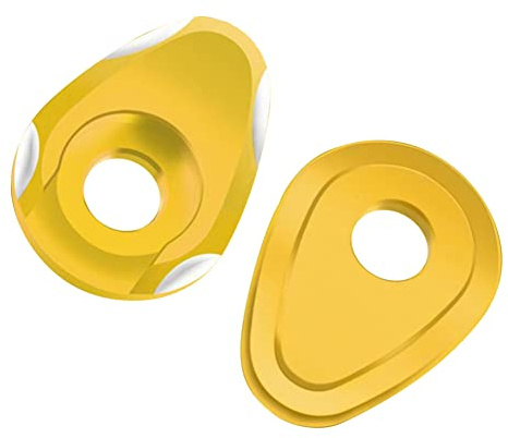 ihreesy 2 Stück Hinten Blinker Adapter Distanzstücke, Aluminiumlegierung Motorrad Blinker-Adapter AbstandshalterUniversal Blinkerabdeckungen Adapterplatten,Gold