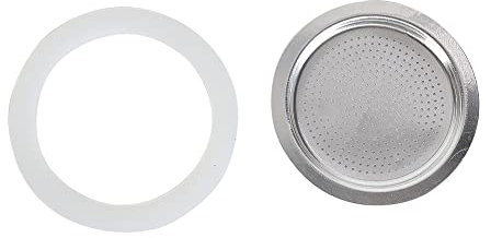 Emiif Replacement Gasket Seal for Coffee Espresso Moka Stove Pot Top Silicone Rubber Coffee Tools-3 cup+sieve