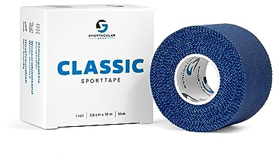 Sportacular Gear Sporttape Classic 3,8cm x 10m | versch. Farben und Mengen | starres, nicht elastisches Tape | wasserabweisend, hautfreundlich, Baumwolle (1 Rolle, blau)