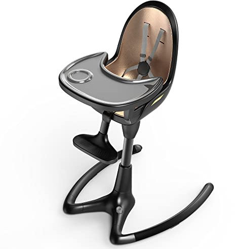 Hot Mom Babyhochstuhl mitwachender Kinderhochstuhl verstellbare Sitzhöhe & Winkel, Essensstuhl mit Fußstütze Abnehmbares Tablett, für Kleinkinder, Kinder oder Erwachsene geeignet, H9 Schwarz