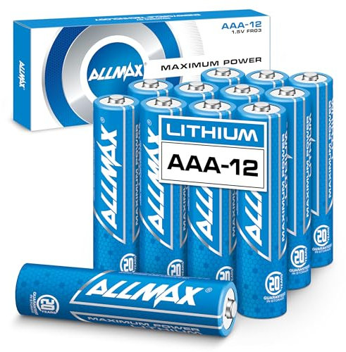 Allmax AAA Micro (FR03) Maximum Power Lithium Batterien (12 Stück) – Längste Lebensdauer, auslaufsicher, 20 Jahre Haltbarkeit, ultimative Leistung (1,5 V)