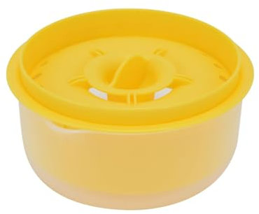 KOMUNJ Separador de huevos, separador de proteínas, mini separador de yemas de huevo, para hasta 5 huevos, herramienta de cocina para panadería doméstica (amarillo)