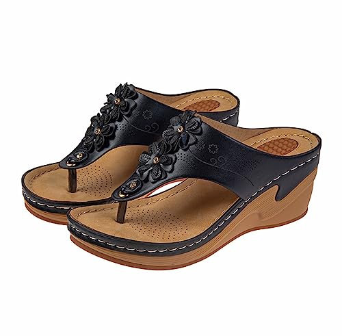 Susenstone 2024 Tong Sandale Orthopédiques Femme Tong Ergonomique Claquette Semelle Epaisse Flip Flops Enfiler Bout Ouvert Sandale Piscine Arch Support Chaussures Sandales de Vacances Plage