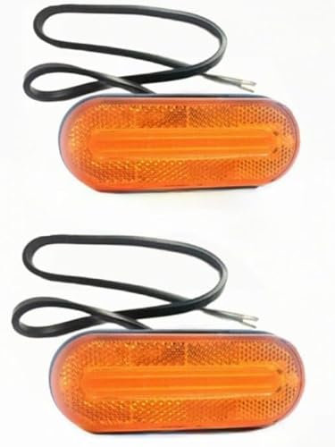 MelTruck® 2x Gelbe LED Umrissleuchte ADR Begrenzungsleuchte 12V 24V E9 Reflektor LKW Anhänger