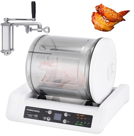 QUTBAG Meat Tumbler Marinator, 5L Commercial Vacuum Tumbler Marinating Machine with Manual Meat Tenderizer, 10h Timer, Home Use Enhance The Flavor for Chicken, Burger, Bacon