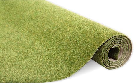 modellnatur Grasmatte 100 x 50 cm | Wiesengrün | Kunstrasen für Modellbau, Modelleisenbahn Zubehör, H0 Gelände, Bastelprojekte und Bonsai-Deko – naturgetreu, dicht beflockt, vielseitig