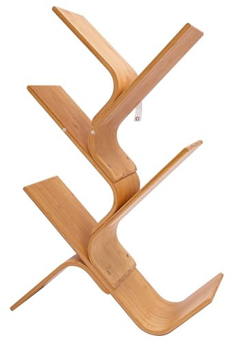 Atnhyruhd Bodenstehendes Bücherregal im Baumform 5-stöckiges Boden Bambus Baum Bücherregal Schmaler Display Ständer modernes stehendes Bücherregal