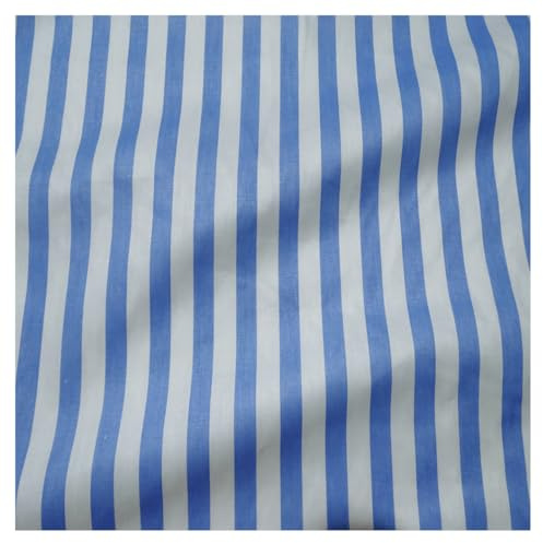 BrightGlow Baumwollstoff Streifen Stoff Meterware Gestreifter Polsterstoff 100% Baumwolle Stoff Zum Nähen Modestoff Dekostoff Handwerken Nähen Stoff für DIY Basteln Nähen Blau 13# 100x160cm
