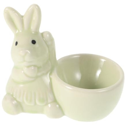 COLLBATH Niedliche Kaninchenform Eierbecherhalter Aus Keramik Eierständer Zur Präsentation Eierbecher Mini-frühstückshalter Wohnkultur Für Schlafzimmer Wohnzimmer Büro