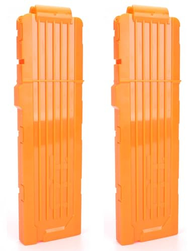 TiGog 2 Stück Clip Magazine für Nerf N Strike, 18-Darts Pfeile Clip Magazin, Schnell Nachladen Darts Pfeile Clip Magazin für Nerf N-Streik Elite Series Spielzeuggewehre, Orange