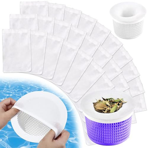 30 Piezas Calcetines Skimmer Piscina, Filtros de Piscina para Cesta de Filtro Skimmer, Filtro Skimmer de Nailon, Pool Skimmer Socks, Para Atrapan Hojas, Cabello, Aceite, Cabello, Hierba, Basura