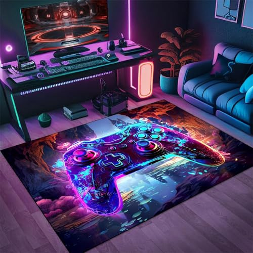 PEIHUODAN Game Coole Graffiti-Blitz-Design-Teppiche, Bodenmatten Für Gaming-Zimmer Von Teenagern, Dekorative Teppiche Für Wohnzimmer, Kinderzimmer E-Sport-Räume (Style 2,120x180cm)