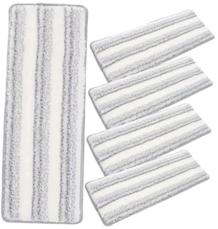 NOLITOY Lot De 5 Têtes De Balai À Franges en Microfibre Réutilisables Et Autocollantes, Lavables Et Absorbantes.