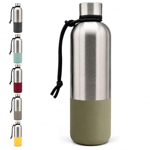 T&N Trinkflasche 1l Kohlensäure geeignet auslaufsicher, für Sport, Schule & Büro, Water Bottle Gym, Wasserflasche leicht Sprudel geeignet, Sportflasche 1 Liter, BPA frei, bruchsicher