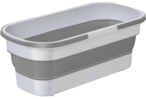 Bucket MOP multifunktionell rektangulär rengöringshink | 3,17 gallon tvättkorg | vikbar tygkorg med hjul och 2 lata rengöringshandtag