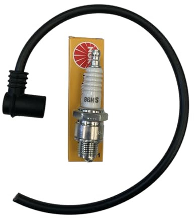 Kit Pipetta Candela +cavo + candela B6 HS (filetto corto) compatibile con Piaggio Ciao, Bravo, Si, Boxer, Ciclomotori e Scooter, Universale
