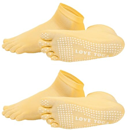 YELARXI Yoga Toe Socks, Non-Slip Five Toe Socks Cotton Toe Sock Finger