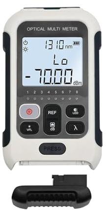 SEVEQIS Tester fibra ottica, Misuratore di potenza in fibra ottica, localizzatore visivo guasti multifunzione ricaricabile, luce LED VFL da 20/30 mW, tester for cavi RJ45(50 to 26dBm-V10)