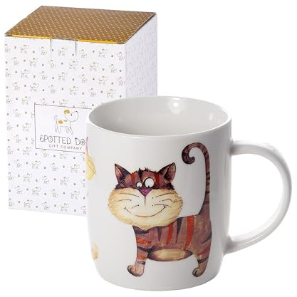 SPOTTED DOG GIFT COMPANY Tasse Katze 350ml Porzellan – Lustiges Katzentasse Kaffeebecher & Kaffeetasse mit Katzen-Motiv | Geschenk für Katzenliebhaber, Frauen, Männer & Kinder