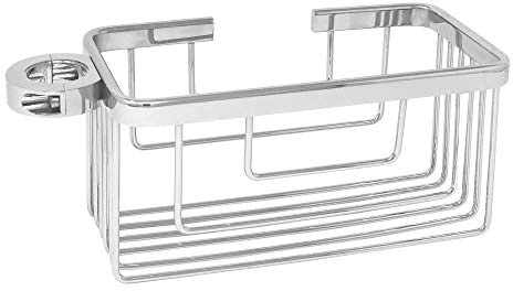 Armobany Panier pour Barre de Douche en Aluminium chromé 20 x 10 x 10 cm