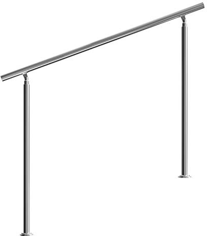 Monzana Pasamanos para Escaleras 150cm Acero inoxidable Barandilla Interior Exterior Baranda Redonda